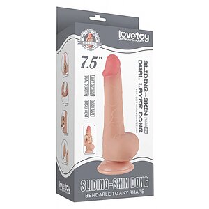 LoveToy Dildo Piele Mobilă 19cm cu Ventuză Thumb 6