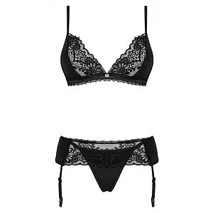 Set Obsessive Maderris 3 Piese Negru XL-2XL Thumb 2