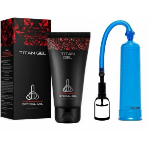 Pachet Promoțional Gel Titan 50 ml și Pompă Mărirea Penisului