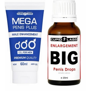 Pachet Picături Big Penis Drops 20ml Și Gel Mărire Penis Mega Penis Plus 65ml