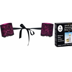Pachet Cătușe Obsessive Roseberry Mov + Spray Stud 100 Original Roz