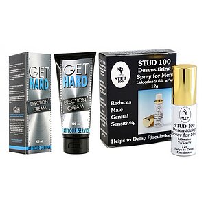 Pachet Cremă Erecție Get Hard 100ml + Spray Stud 100 Original