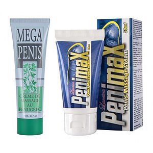 Pachet Cremă Mărire Mega Penis 75ml + Cremă Penis Enlargement Penimax 50ml