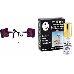 Pachet Cătușe Obsessive Roseberry Mov + Spray Stud 100 Original