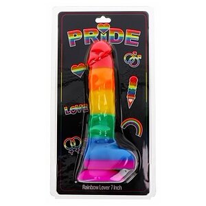 Dildo Rainbow Lover 7 Inch Multicolor Thumb 1