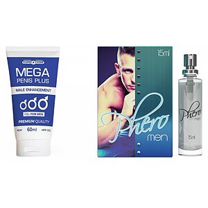 Pachet Parfum cu Feromoni Pheromen 15ml Și Gel Mărire Penis Mega Penis Plus 65ml