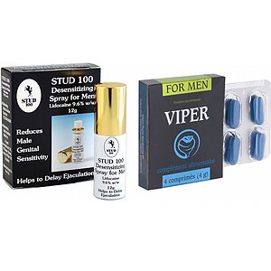 Pachet Spray Stud 100 Original + Pastile Potență Viper FR 4 capsule