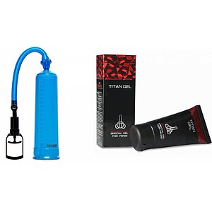 Pachet Promoțional Gel Titan și Pompă Mărirea Penisului