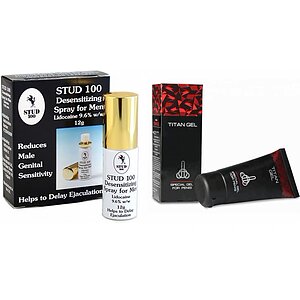 Pachet Cremă Mărirea Penisului Titan Gel Original + Spray Stud 100 Original