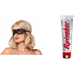 Pachet Lubrifiant Super Rutscher Anal + Mască Obsessive A710 Negru