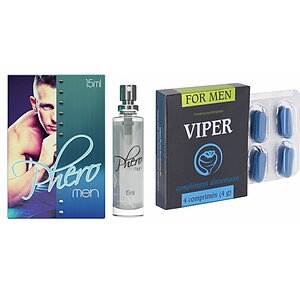 Pachet Parfum cu Feromoni Pheromen + Pastile Potență Viper FR 4 capsule