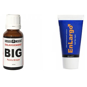 Pachet Picături Big Penis Drops + Cremă Mărirea Penisului Enlargo 100ml