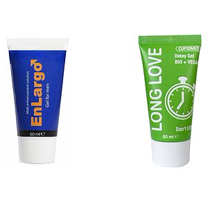 Pachet Cremă Mărirea Penisului Enlargo 100ml + Gel Ejaculare Precoce Long Love 50ml