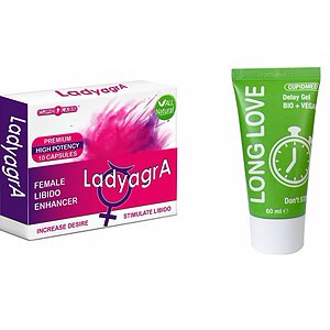 Pachet Pastile Libido Ladyagra + Gel Ejaculare Precoce Long Love 50ml