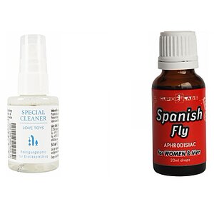 Pachet Picături Afrodisiace Spanish Fly + Special Cleaner Love Toys 50ml
