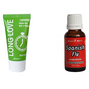 Pachet Gel Ejaculare Precoce Long Love + Picături Afrodisiace Spanish Fly 20ml