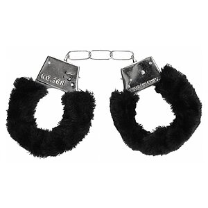 Cătușe Beginners Handcuffs Furry Negru Thumb 1