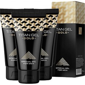 Pachet promoțional 3 x Gel Titan Gold, pentru bărbați, 50 ml