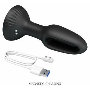 Pretty Love Hubert Vibrator Anal cu 7 Moduri Wiggling Negru Thumb 4
