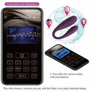 Pretty Love August Vibrator cu Aplicație 12 Funcții Mov Thumb 1