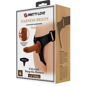 Pretty Love Michael – Ham Ajustabil cu Dildo Realist 20cm Maro Thumb 9