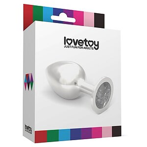 Rosebud Plug Metalic L cu Bijuterie Mov — Elegant, Lucios Argintiu Thumb 1