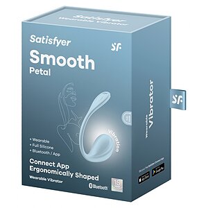 Satisfyer Smooth Petal Connect Vibrator Purtabil 12 Moduri Albastru Thumb 5