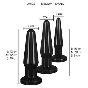 Set 3 Anal Plug Best Buddies Negru Thumb 1