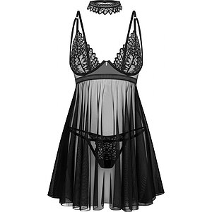 Babydoll Obsessive Donarella Negru XS-S Thumb 2
