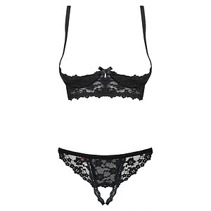 Set Fără Cupe Obsessive Letica Negru S-M Thumb 3