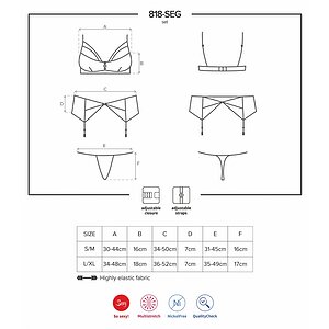 Set Lenjerie Intimă Obsessive 818-SEG Negru L-XL Thumb 4