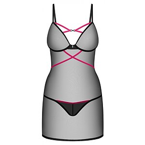 Chemise Obsessive Novenes Negru XL-2XL Thumb 2