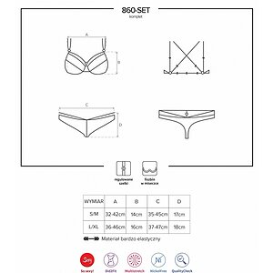 Set Obsessive 860-SET Roșu S-M Thumb 4