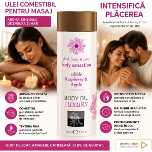 Shiatsu Ulei Comestibil Zmeură și Măr 75 ml Catifelat Thumb 3