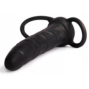 Strap-On Stimulare Anală Double Prober Negru Thumb 1