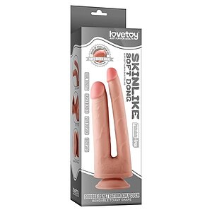 Dildo Dublu Cu Ventuză Skinlike Soft Thumb 5