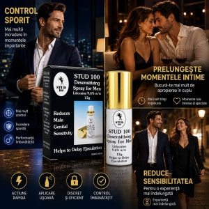 Pachet Spray Stud 100 Original Și Gel Mărire Penis Mega Penis Plus 65ml Thumb 4