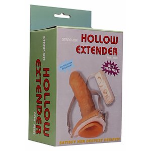 Strap-on Cu Vibrații Hollow Extender Thumb 2