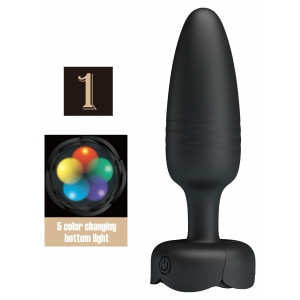Tarion Plug Anal cu Împingere Automată 10x10 Moduri Negru Thumb 2