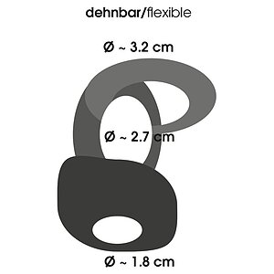 Triple Ring Inel Penis și Scrot Negru Thumb 3