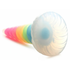 UniGlow Horn — Dildo silicon Fosforescent 20 cm Multicolor Thumb 2