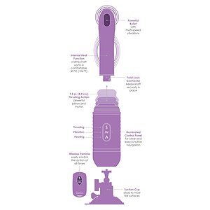 Vibrator Fantasy Love Cu Împingere Mov Thumb 4