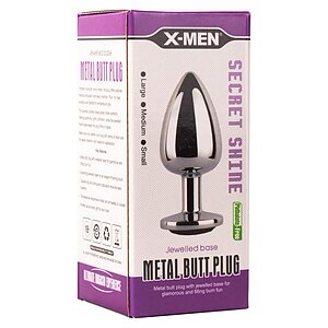 Anal Plug X-MEN Secret Shade L Argintiu Thumb 3