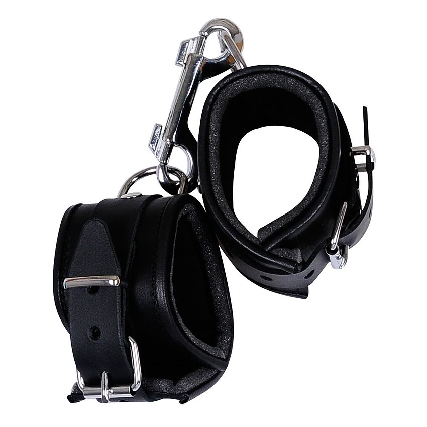 Cătușe Mâini Leather Cuffs Negru