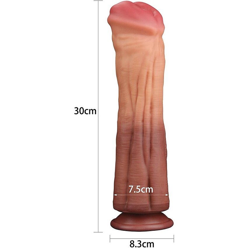 Dildo Dublu Strat Lovetoy 30 cm, Ventuză Puternică