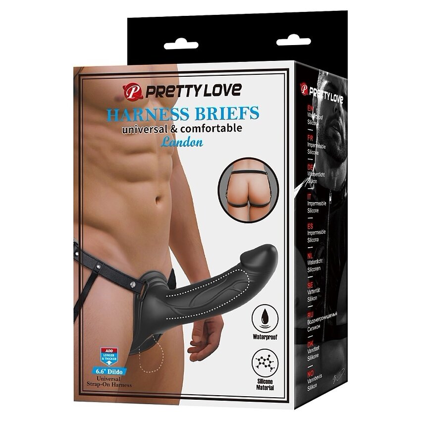 Pretty Love Landon Harness Briefs Black DEBRA01948