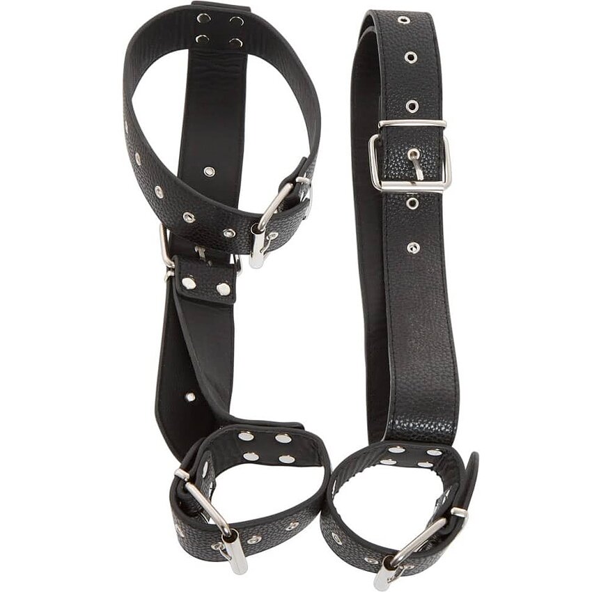 Bad Kitty Set Guler + Cătușe Reglabile Mâini Talie Negru