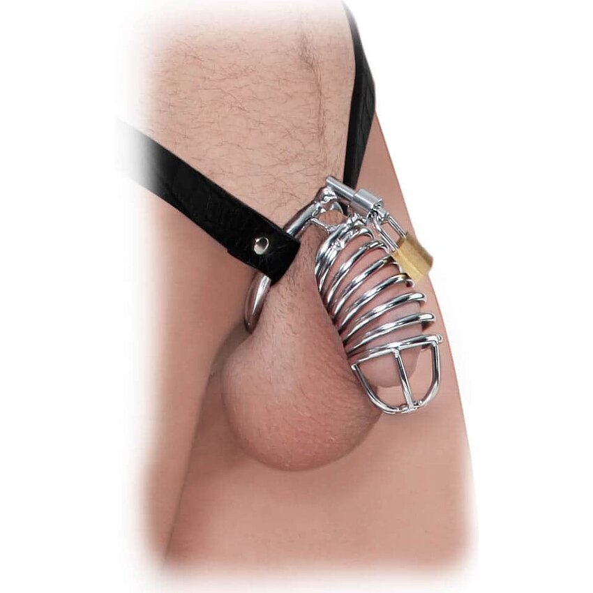 Cușcă Penis Castitate Fetish Fantasy Argintiu