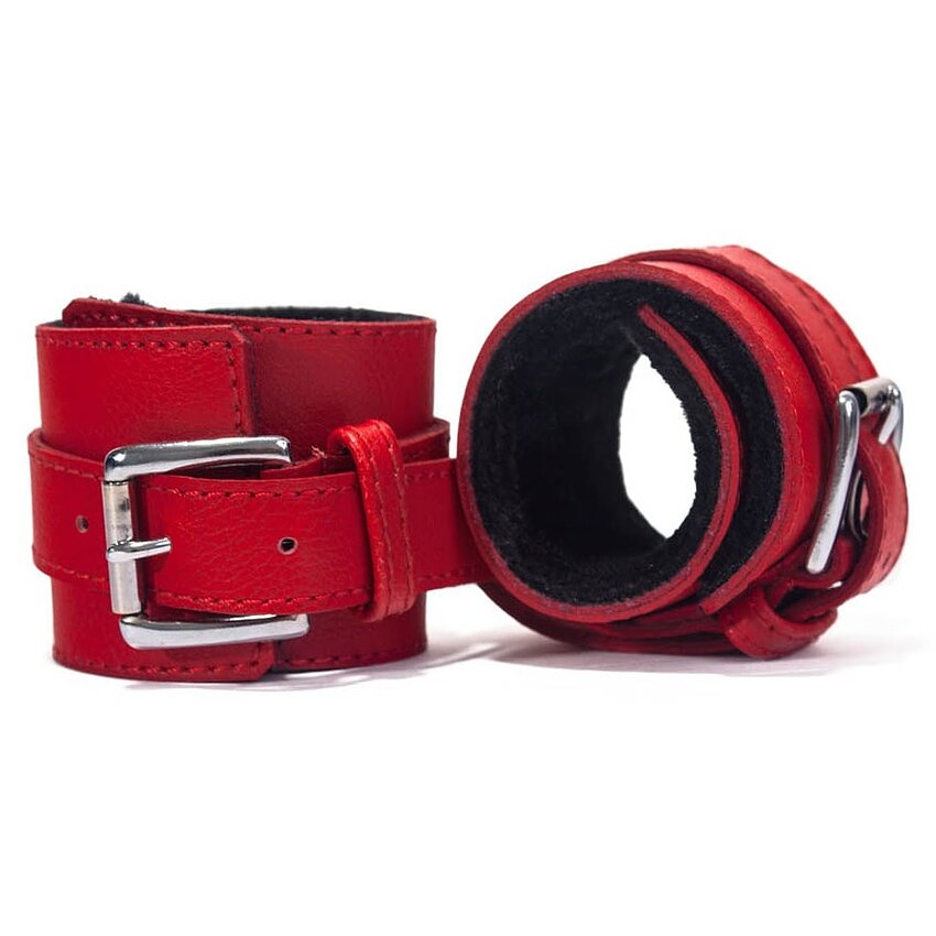 Cătușe Din Piele Devil Sticks Hard Bondage Roșu