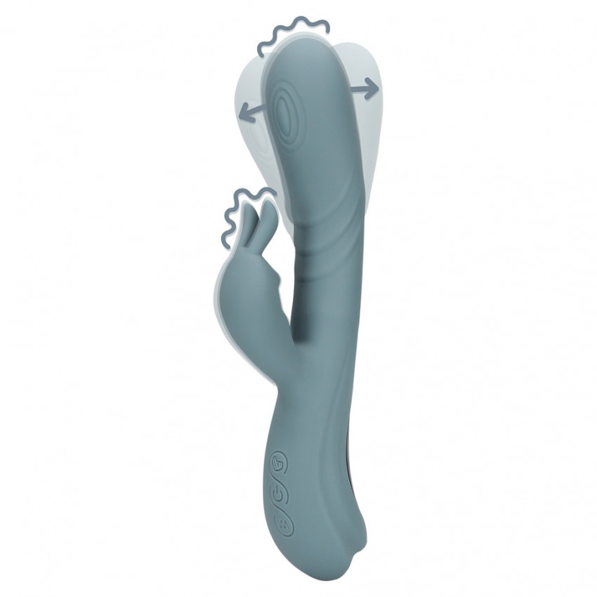 Vibrator Rabbit Loveline By Shots Pentru Stimulare Dublă Gri